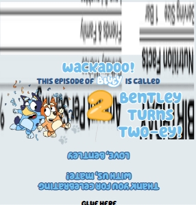 Babies and Kids Birthday Party Decor Chocolate Bar Label Bluey Blue design preview