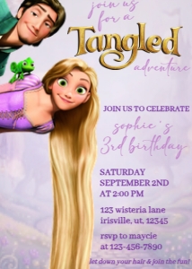 Babies and Kids Birthday Tangled design preview