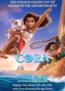 Babies and Kids Birthday Moana Adventure: moana birthday, moana invite, moana invitation,