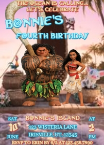 Babies and Kids Birthday Moana Purple Sky: Babies and Kids Birthday Moana Purple Sky