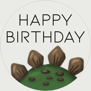 BK001-0116 2x2 Cupcake topper - Dinosaur Stegosaurus: BK001-07 Dinosaur Stegosaurus Birthday Bundle