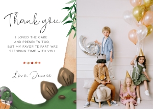 BK001-0106 DIN A6 Photo thank you card landscape - Stegosaurus: BK001-07 Dinosaur Stegosaurus Birthday Bundle
