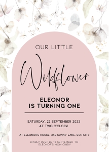BK005-0101 5x7 Invitation - Wildflower whimsical: BK005 Birthday BUNDLE - Wildflower Whimsical