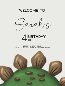 BK001-0110 18x24 Welcome sign - Dinosaur Stegosaurus: BK001-07 Dinosaur Stegosaurus Birthday Bundle