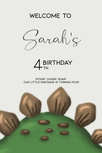 BK001-0110 20x30 Welcome sign - Dinosaur Stegosaurus: BK001-07 Dinosaur Stegosaurus Birthday Bundle