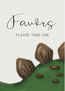 BK001-0112 5x7 Favors sign - Dinosaur Stegosaurus: BK001-07 Dinosaur Stegosaurus Birthday Bundle
