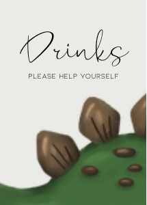 BK001-0113 5x7 Drinks sign - Dinosaur Stegosaurus: BK001-07 Dinosaur Stegosaurus Birthday Bundle