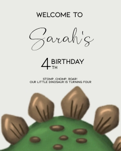 BK001-0110 24x36 Welcome sign - Dinosaur Stegosaurus: BK001-07 Dinosaur Stegosaurus Birthday Bundle
