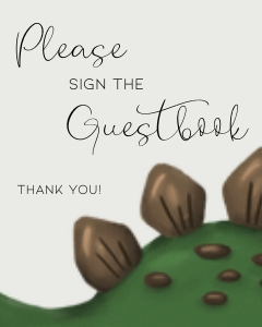 BK001-0111 8x10 Guestbook sign - Dinosaur Stegosaurus: BK001-07 Dinosaur Stegosaurus Birthday Bundle