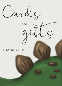 BK001-0109 5x7 Cards and gifts sign - Dinosaur Stegosaurus: BK001-07 Dinosaur Stegosaurus Birthday Bundle