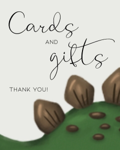BK001-0109 8x10 Cards and gifts - Dinosaur Stegosaurus: BK001-07 Dinosaur Stegosaurus Birthday Bundle