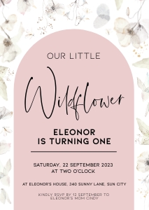 BK005-0101 DIN A6 Invitation - Wildflower whimsical: BK005 Birthday BUNDLE - Wildflower Whimsical