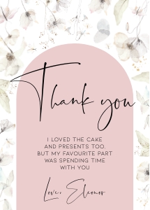 BK005-0104 5x7 Thank you card - Wildflower whimsical: BK005 Birthday BUNDLE - Wildflower Whimsical