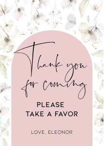 BK005-0119 5x7 Thank you for coming sign - Wildflower whimsical: BK005 Birthday BUNDLE - Wildflower Whimsical