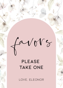 BK005-0112 5x7 Favors sign - Wildflower whimsical: BK005 Birthday BUNDLE - Wildflower Whimsical
