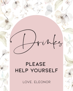 BK005-0113 8x10 Drinks sign - Wildflower whimsical: BK005 Birthday BUNDLE - Wildflower Whimsical
