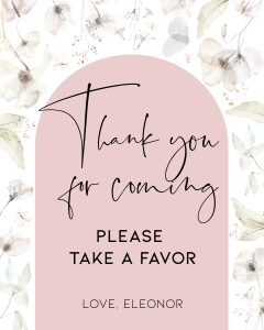 BK005-0119 8x10 Thank you for coming sign - Wildflower whimsical: BK005 Birthday BUNDLE - Wildflower Whimsical