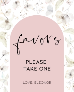 BK005-0112 8x10 Favors sign - Wildflower whimsical: BK005 Birthday BUNDLE - Wildflower Whimsical