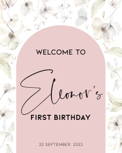 BK005-0110 8x10 Welcome sign - Wildflower whimsical: BK005 Birthday BUNDLE - Wildflower Whimsical