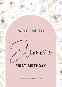 BK005-0110 DIN A2 Welcome sign - Wildflower whimsical: BK005 Birthday BUNDLE - Wildflower Whimsical
