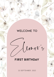 BK005-0110 DIN A1 Welcome sign - Wildflower whimsical: BK005 Birthday BUNDLE - Wildflower Whimsical