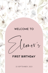 BK005-0110 20x30 Welcome sign - Wildflower whimsical: BK005 Birthday BUNDLE - Wildflower Whimsical