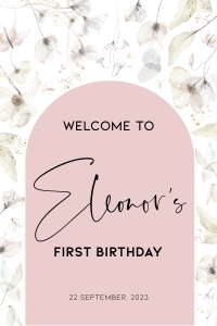 BK005-0110 24x36 Welcome sign - Wildflower whimsical: BK005 Birthday BUNDLE - Wildflower Whimsical