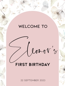 BK005-0110 18x24 Welcome sign - Wildflower whimsical: BK005 Birthday BUNDLE - Wildflower Whimsical