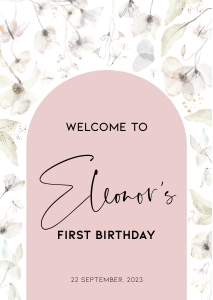 BK005-0110 DIN A3 Welcome sign - Wildflower whimsical: BK005 Birthday BUNDLE - Wildflower Whimsical