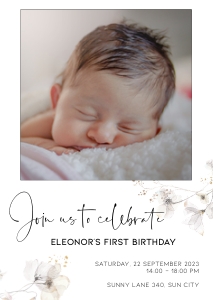 BK005-0103 DIN A6 Photo invitation portrait - Wildflower whimsical: BK005 Birthday BUNDLE - Wildflower Whimsical