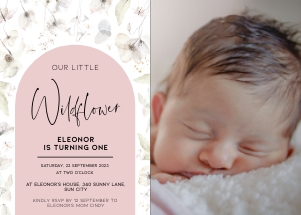 BK005-0105 7x5 Photo invitation landscape - Wildflower whimsical: BK005 Birthday BUNDLE - Wildflower Whimsical