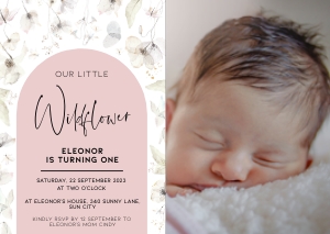 BK005-0105 DIN A6 Photo invitation landscape - Wildflower whimsical: BK005 Birthday BUNDLE - Wildflower Whimsical