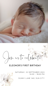 BK005-0115 1080x1920px Electronic photo invitation - Wildflower whimsical: BK005 Birthday BUNDLE - Wildflower Whimsical