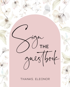 BK005-0111 8x10 Guestbook sign - Wildflower whimsical: BK005 Birthday BUNDLE - Wildflower Whimsical