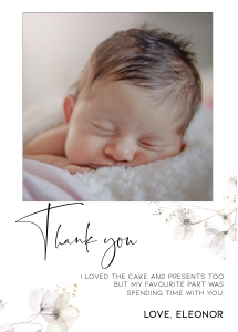 BK005-0107 5x7 Photo Thank you card portrait - Wildflower whimsical: BK005 Birthday BUNDLE - Wildflower Whimsical