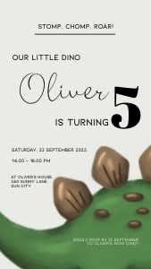 BK001-0614 1080x1920 Electronic Invitation - Stegosaurus 5th birthday: BK001-07 Dinosaur Stegosaurus Birthday Bundle