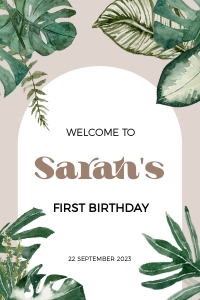 BK009-0110 24x36 Welcome Sign - Boho Tropical: BK009-0110 Welcome Sign - Boho Tropical