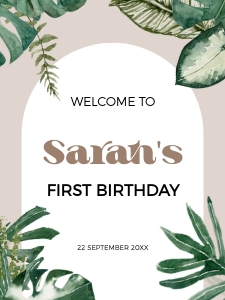 BK009-0110 18x24 Welcome Sign - Boho Tropical: BK009-0110 Welcome Sign - Boho Tropical