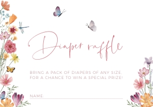 BB012-0102 Diaper Raffle Ticket - Flower Meadow: BB012-0001 Invitation BUNDLE - Flower Meadow
