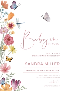 BB012-0101 5x7 Invitation - Flower Meadow: BB012-0001 Invitation BUNDLE - Flower Meadow