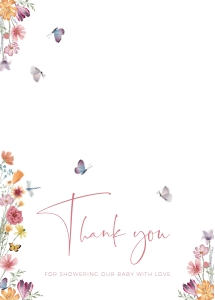 BB012-0104 folded Thank You Note - Flower Meadow: BB012-0001 Invitation BUNDLE - Flower Meadow