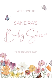 BB012-0111 20x30 Welcome Sign - Flower Meadow: BB012-0000 Baby Shower BUNDLE - Flower Meadow