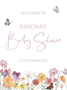 BB012-0111 18x24 Welcome Sign - Flower Meadow: BB012-0000 Baby Shower BUNDLE - Flower Meadow