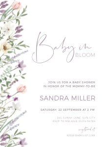 BB019-0101 5x7 Invitation - Lavender: BB019-0101 Invitation - Violet Meadow
