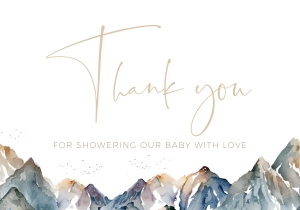 BB021-0104 Flat Thank You Note - Mountains: BB021-0000 Baby Shower BUNDLE - Mountains