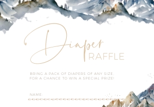 BB021-0102 Diaper Raffle Ticket - Mountains: BB021-0000 Baby Shower BUNDLE - Mountains