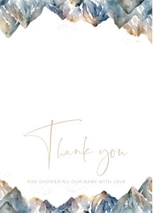 BB021-0104 Folded Thank You Note - Mountains: BB021-0000 Baby Shower BUNDLE - Mountains