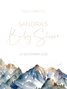 BB021-0111 18x24 Welcome Sign - Mountains: BB021-0000 Baby Shower BUNDLE - Mountains