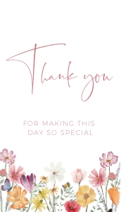 BK012-0102 2x3.5 Thank you Tag - Flower Meadow: BB012-0000 Baby Shower BUNDLE - Flower Meadow