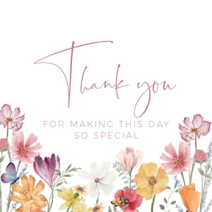BK012-0102 2x2 Thank you Tag - Flower Meadow: BB012-0000 Baby Shower BUNDLE - Flower Meadow